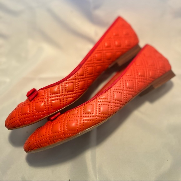 Tory Burch Marion Quilted Ballet Flats Samba Grosgrain Bow Logo sz. 7.5 - Picture 6 of 11